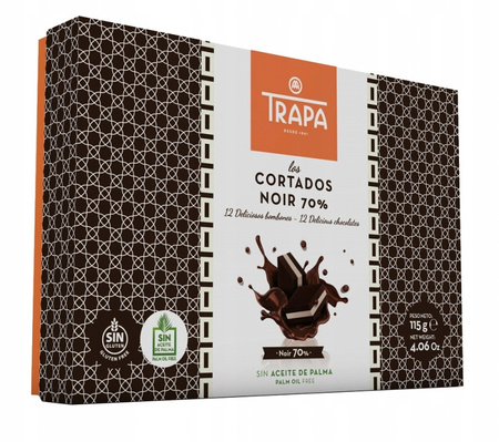 Chocolate box with chocolates Bitter Trapa 115g WITHOUT PALM OIL AND GLUTEN