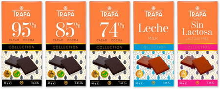 Trapa natural bitter chocolate, 85 g, WITHOUT PALM OIL Spain