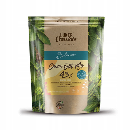 Cocoa chocolate without milk and gluten 43% OAT MILK 2.5 kg Fino de Aroma