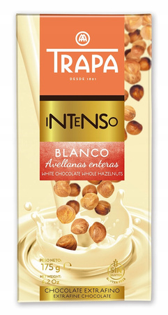 Natural White Chocolate with Hazelnuts 175g Trapa WITHOUT GLUTEN