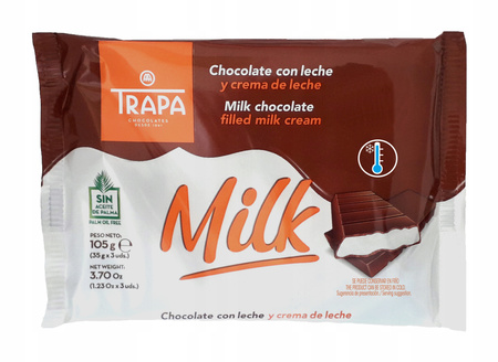 Natural children's bar with milk cream Trapa, 3 pcs*35gr Spain